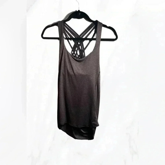 Lululemon "Slay  The Studio" 2-In-1 heathered grey charcoal yoga casual Tank 6 - Picture 2 of 5